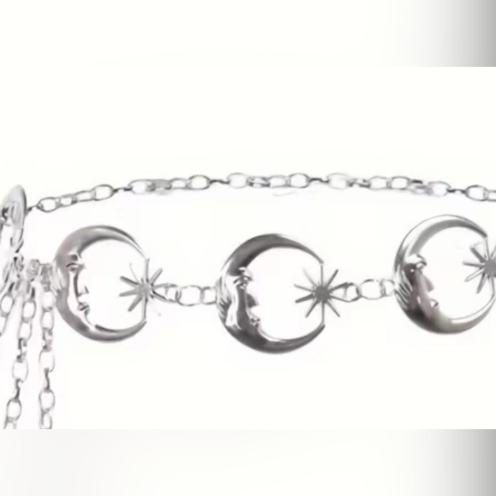 MISSLOOK Silver Moon & Sun Chain Belt - Picture 3 of 7